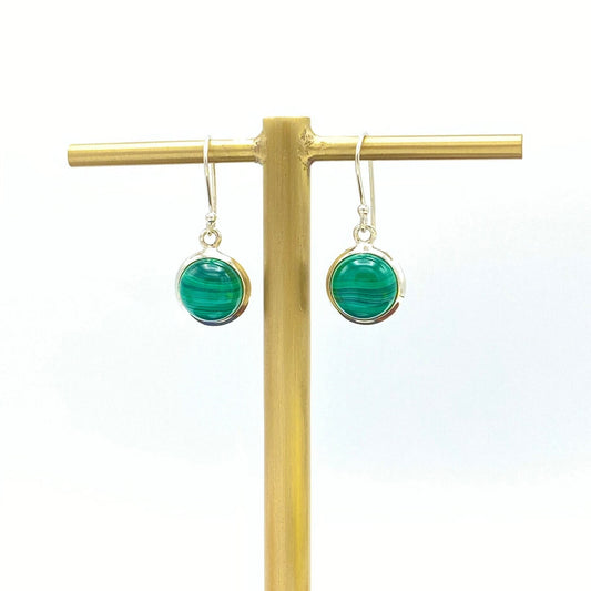 Buy Malachite earring green gemstone sterling silver jewelry online, ethically sourced at Mystic Earth Gems