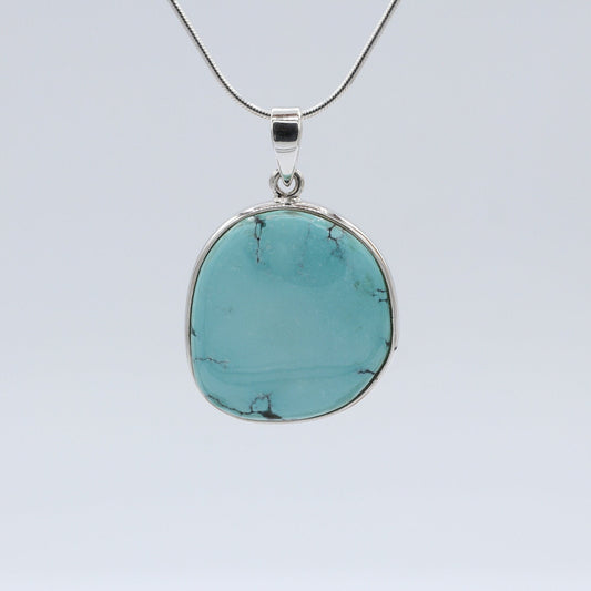 Buy Turquoise blue pendant gemstone sterling silver jewelry online, ethically sourced at Mystic Earth Gems