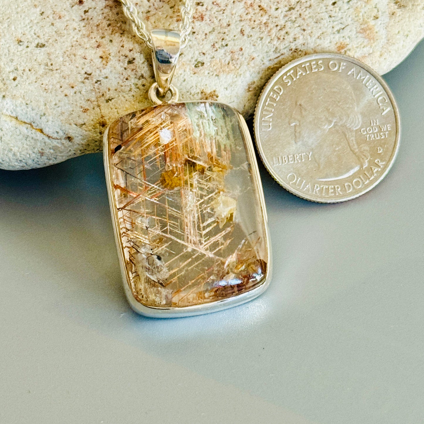 Stunning and Unique Rutilated Quartz Pendant