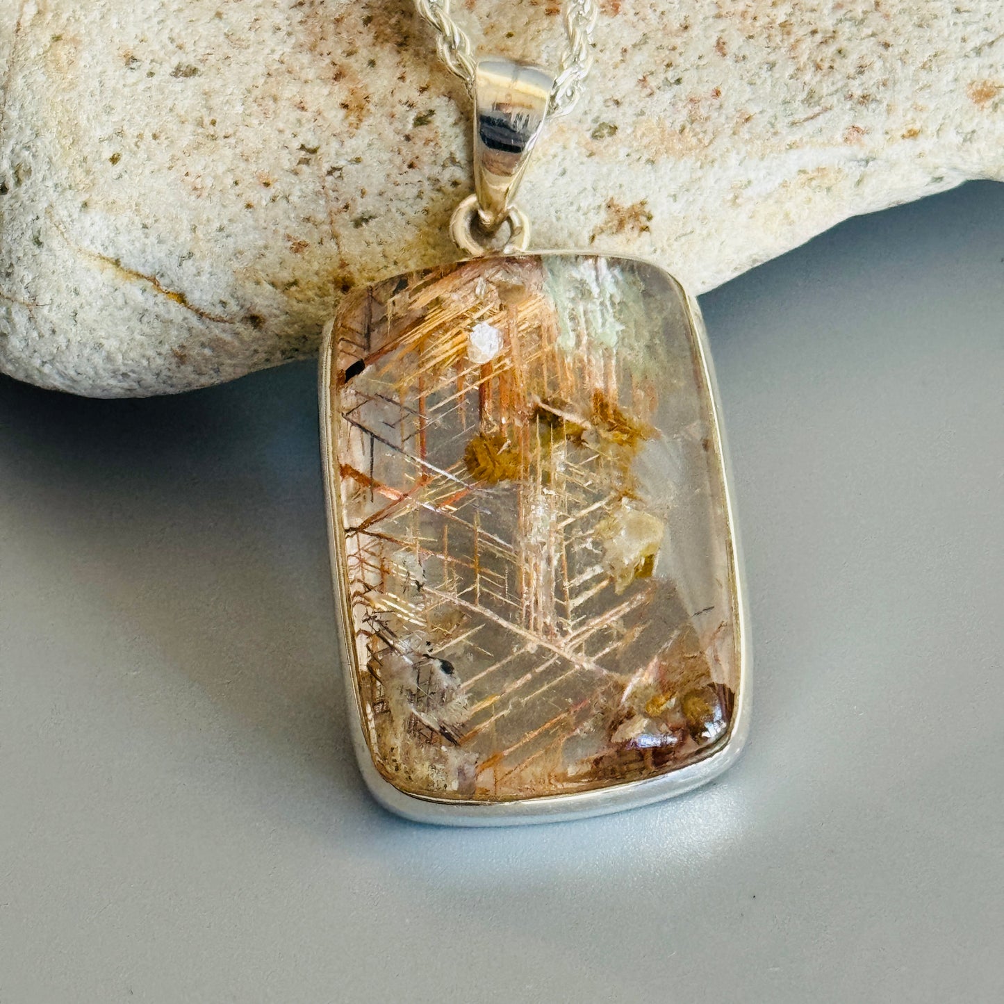 Stunning and Unique Rutilated Quartz Pendant