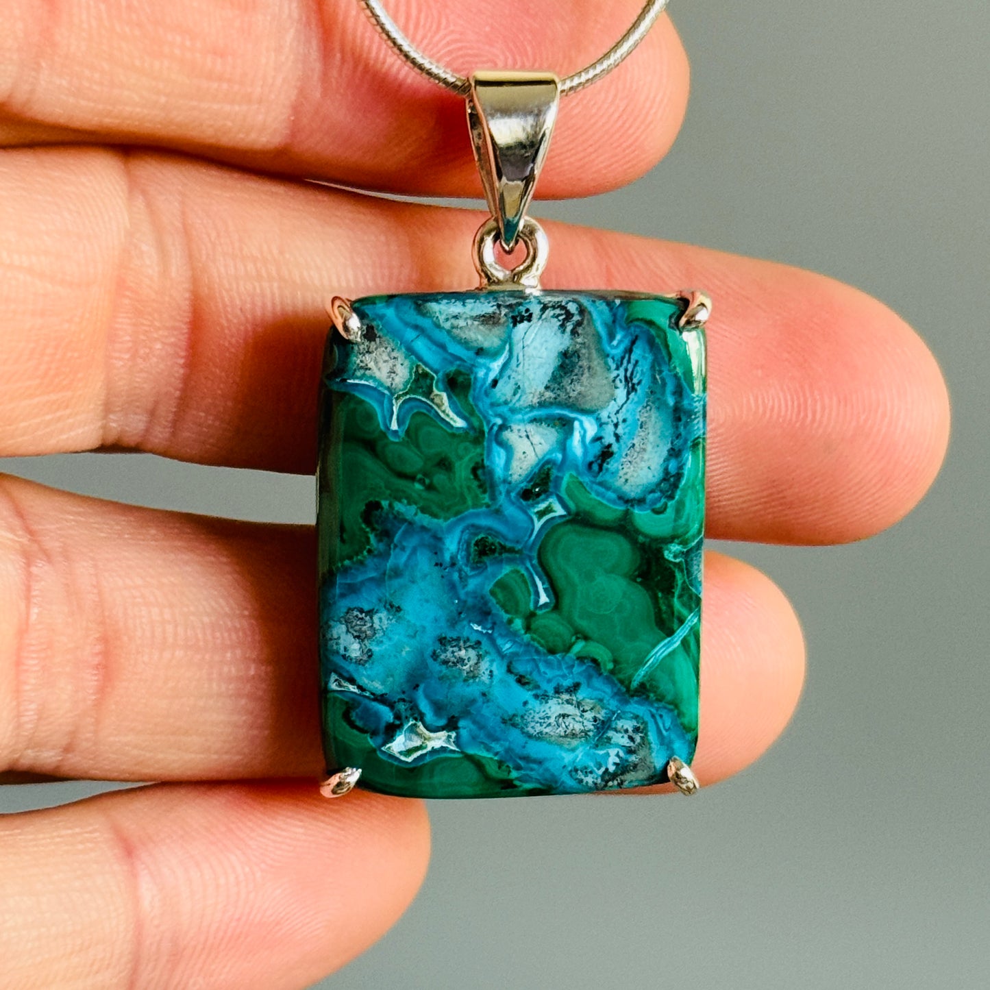 Chrysocolla Malachite Pendant Blue