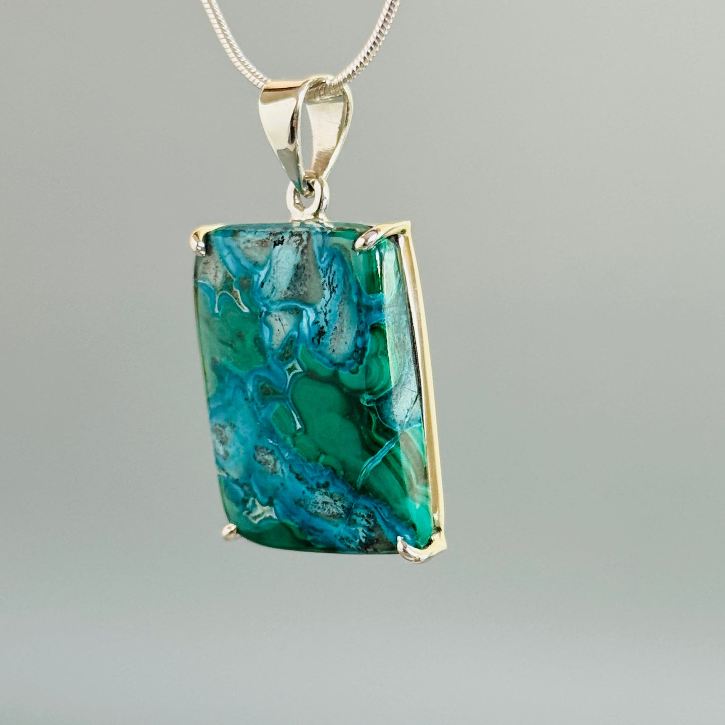 Chrysocolla Malachite Pendant Blue