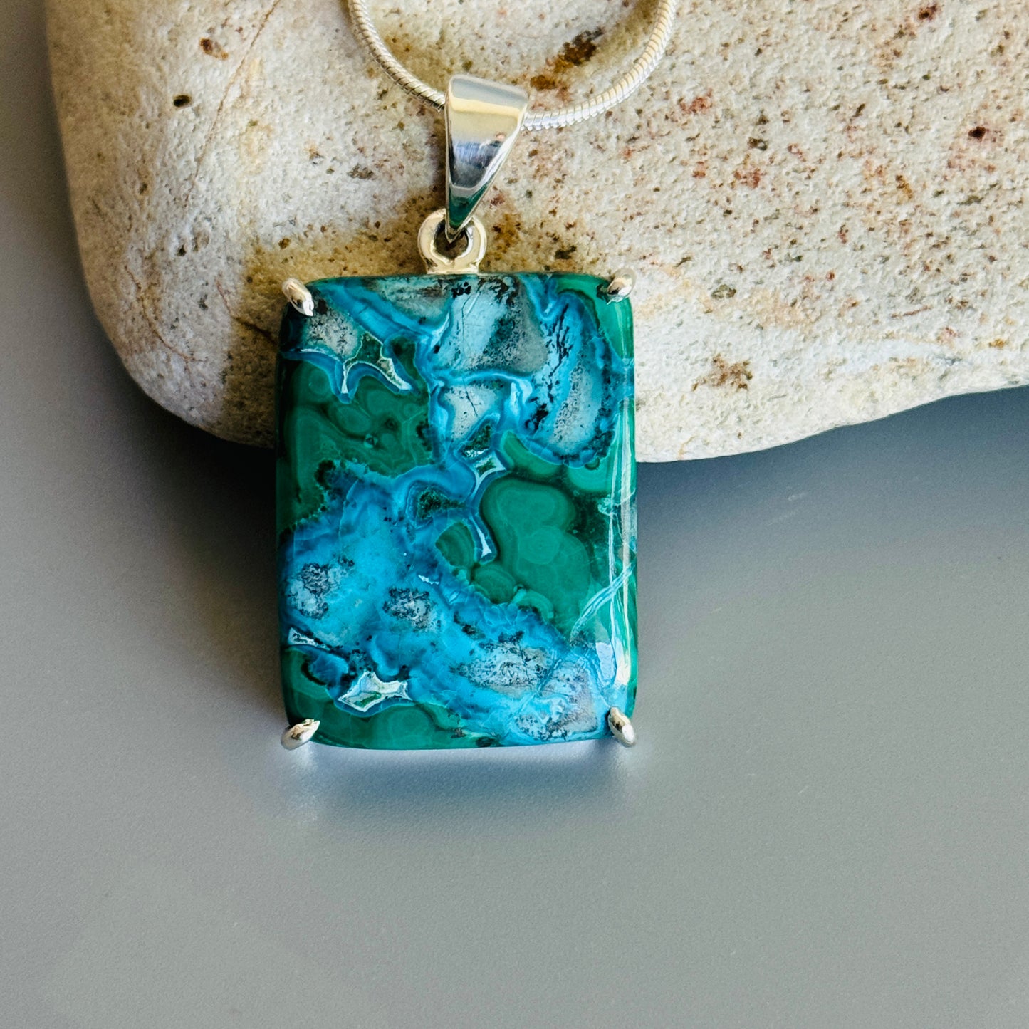 Chrysocolla Malachite Pendant Blue