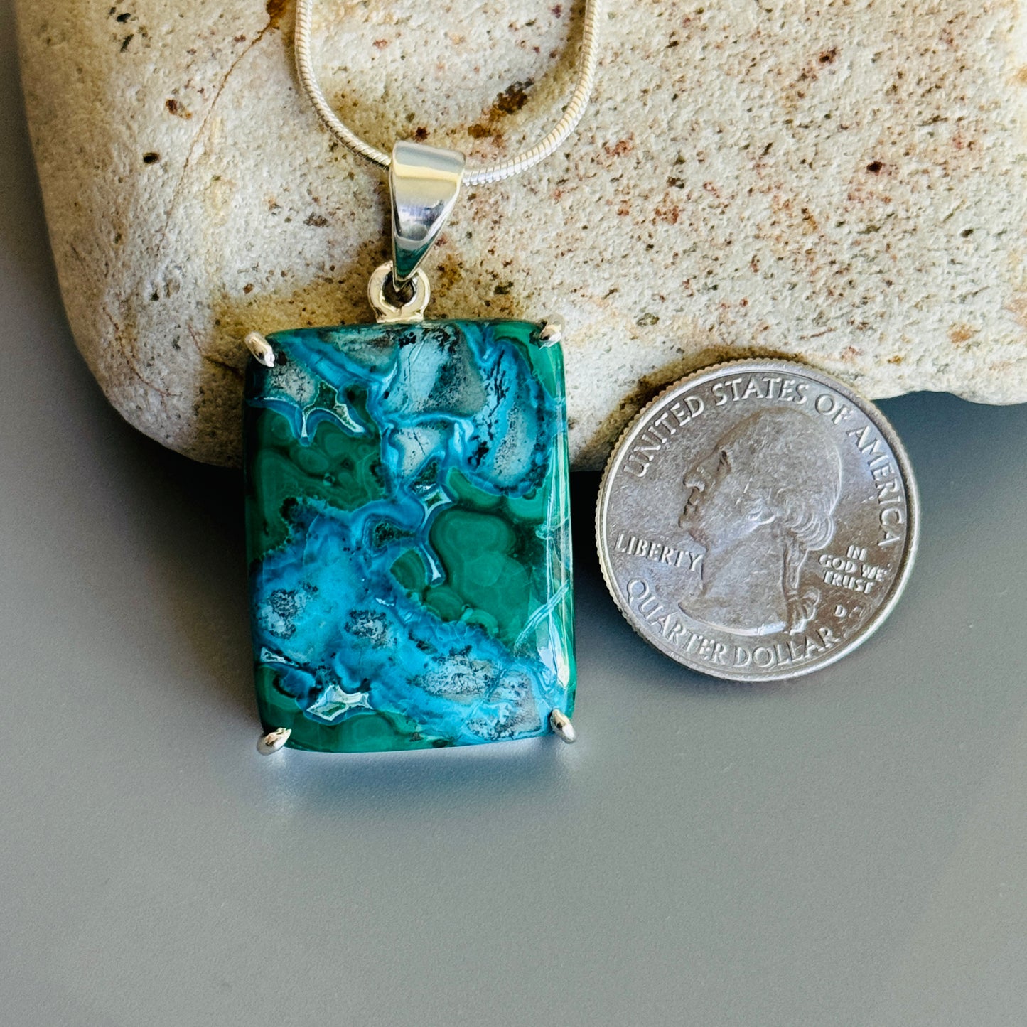 Chrysocolla Malachite Pendant Blue