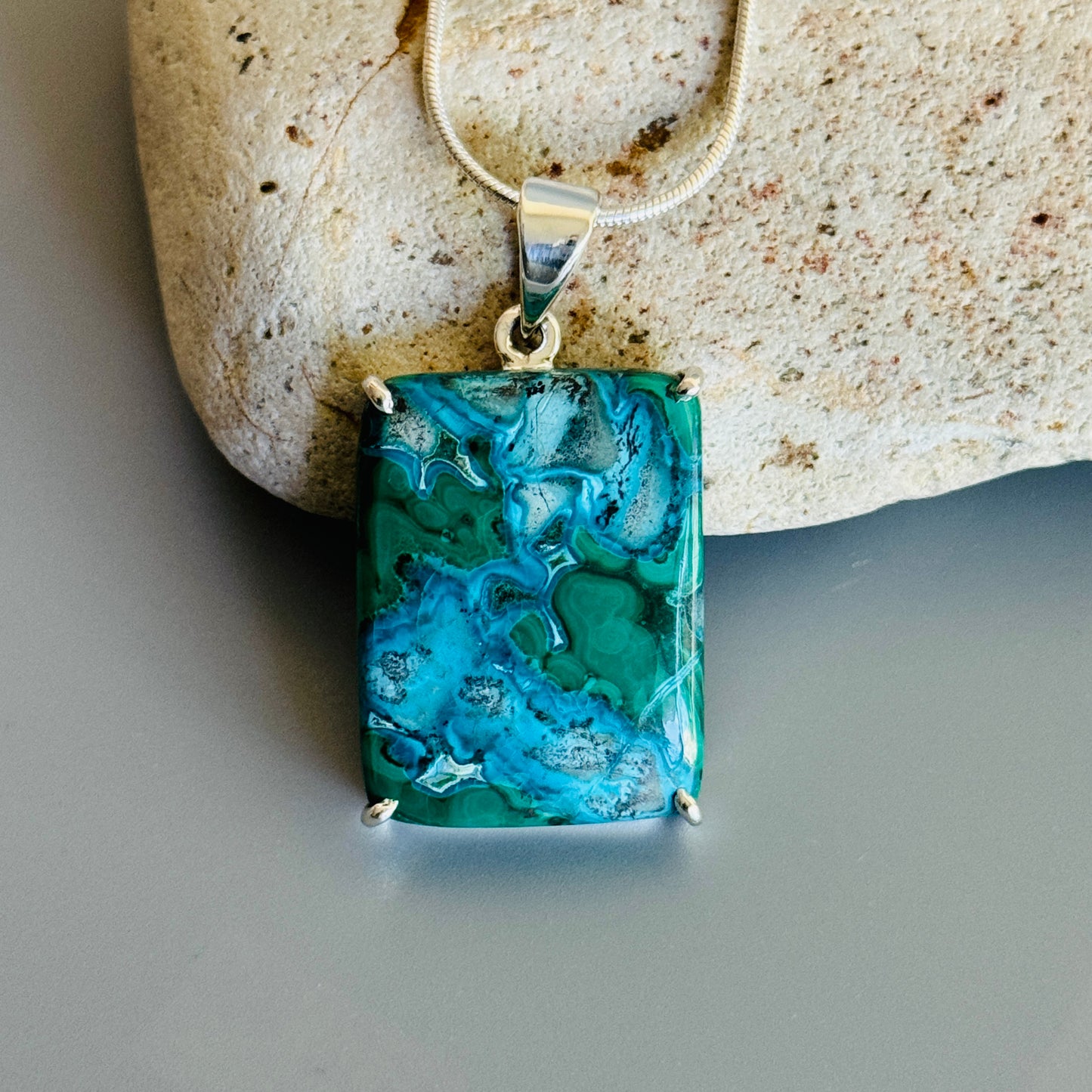 Chrysocolla Malachite Pendant Blue