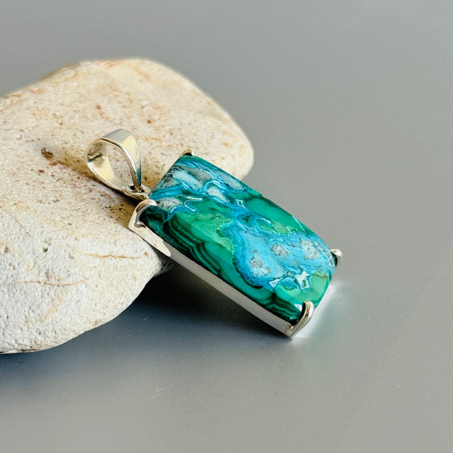 Chrysocolla Malachite Pendant Blue