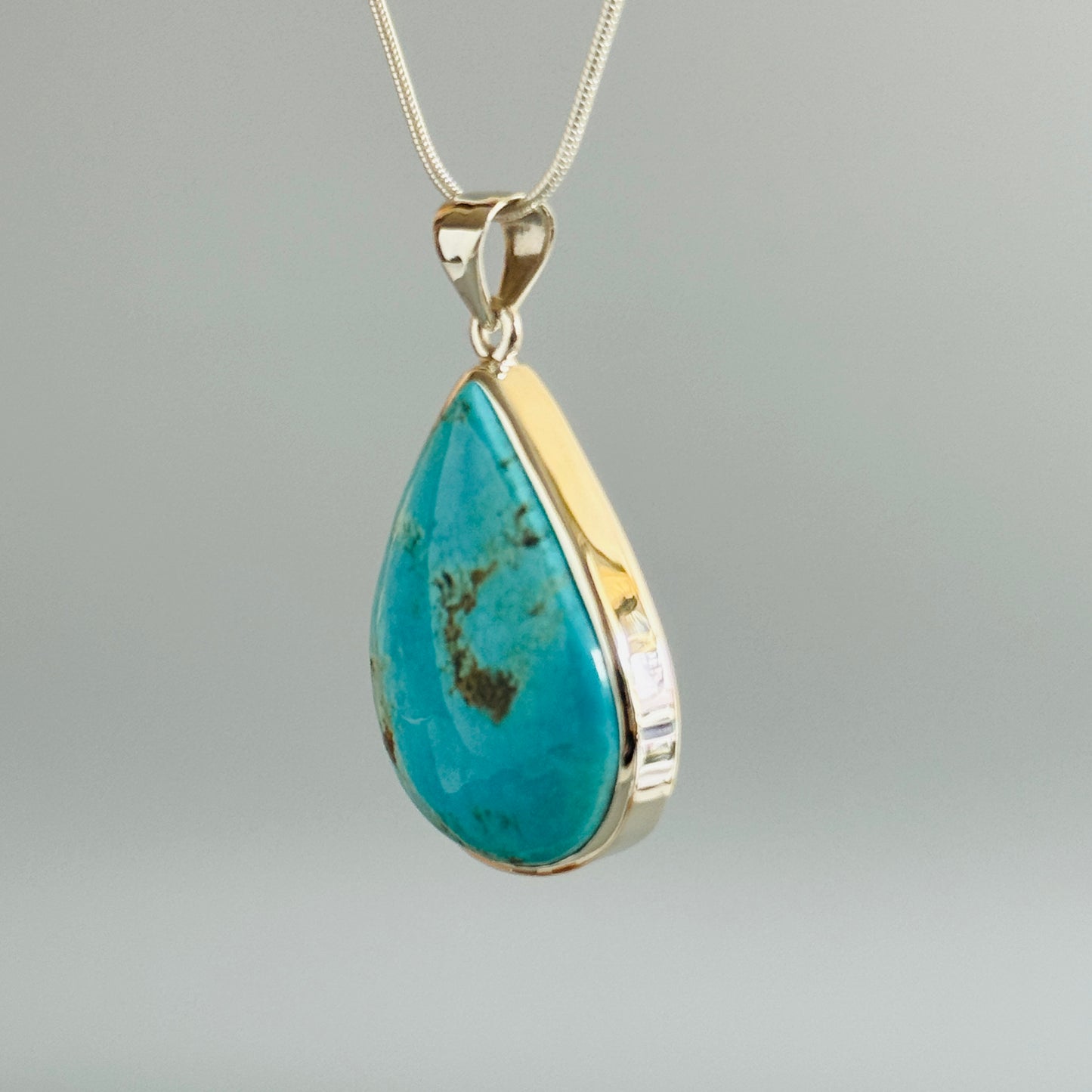 Turquoise Pendant 925 Sterling Silver Pendant Turquoise