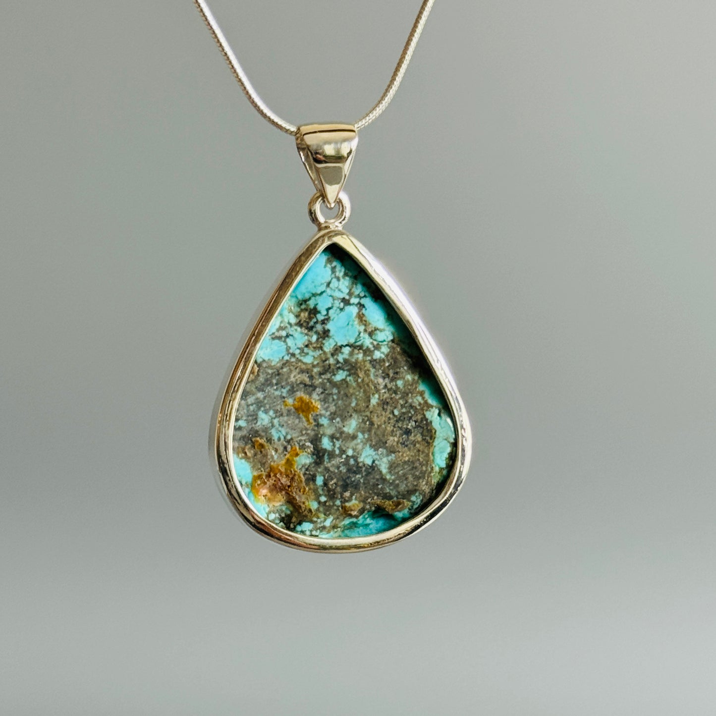 Turquoise Pendant 925 Sterling Silver Pendant Turquoise