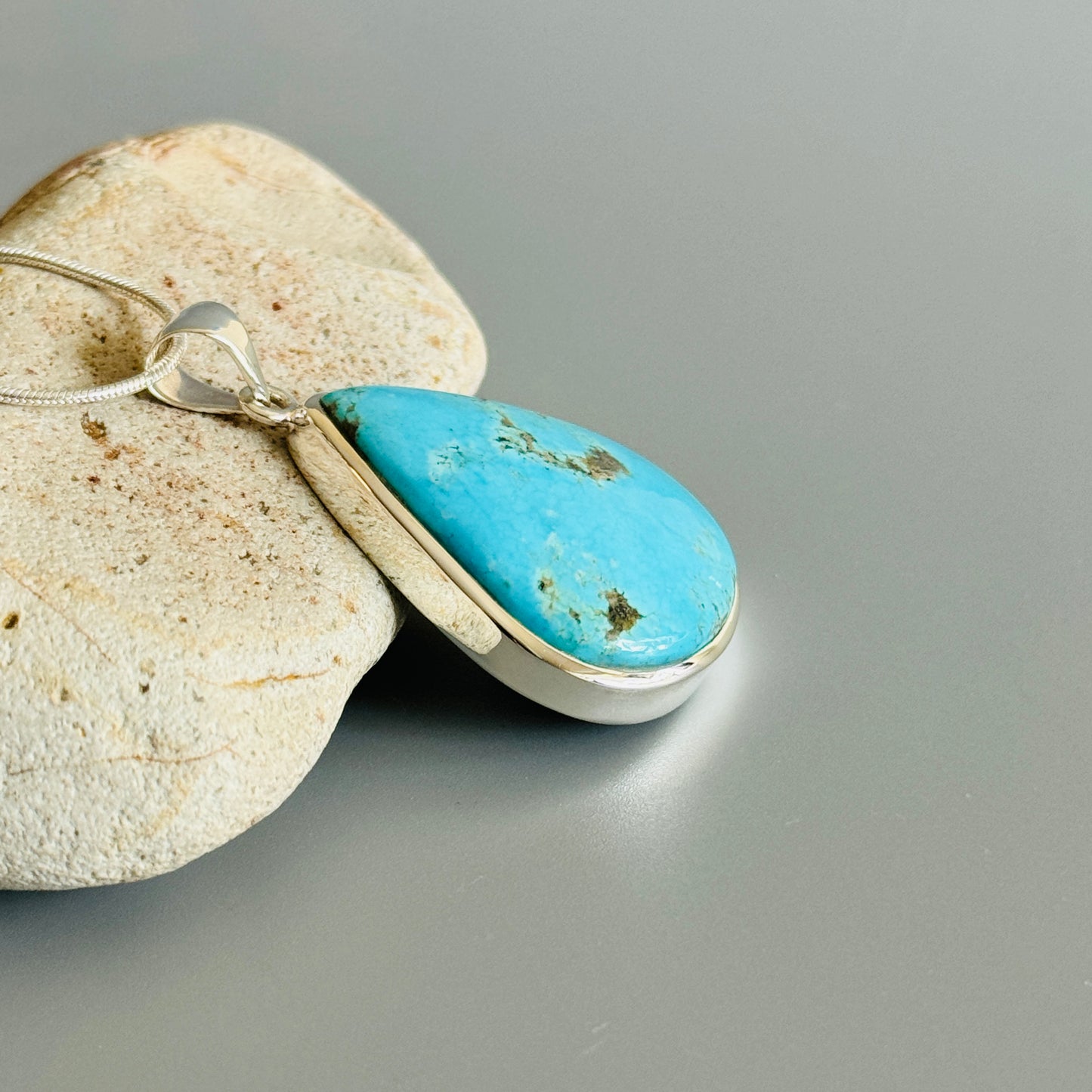 Turquoise Pendant 925 Sterling Silver Pendant Turquoise