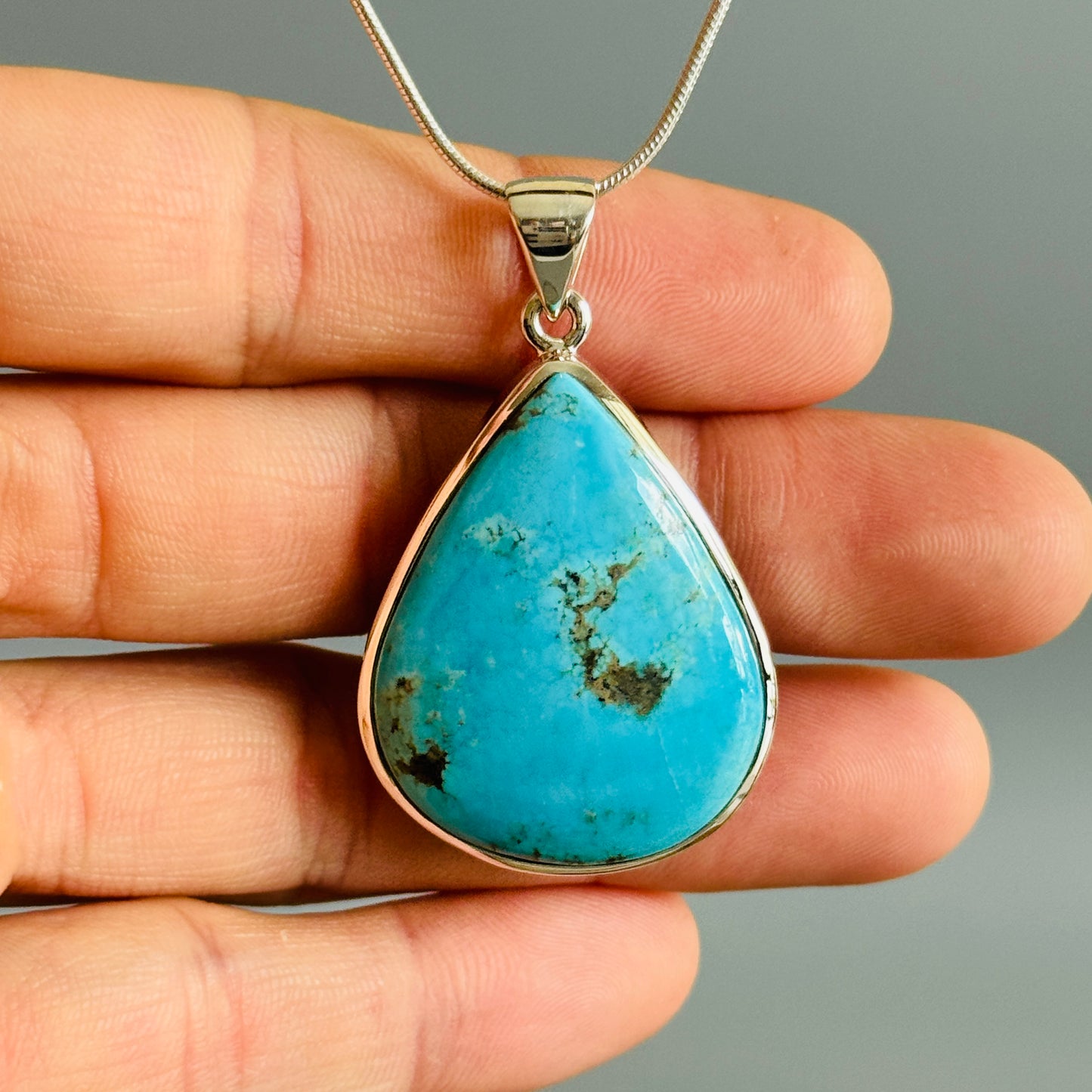 Turquoise Pendant 925 Sterling Silver Pendant Turquoise
