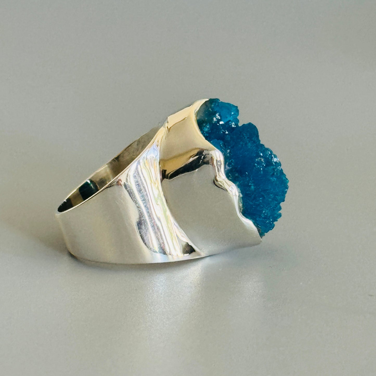 Cavansite Druzy Ring