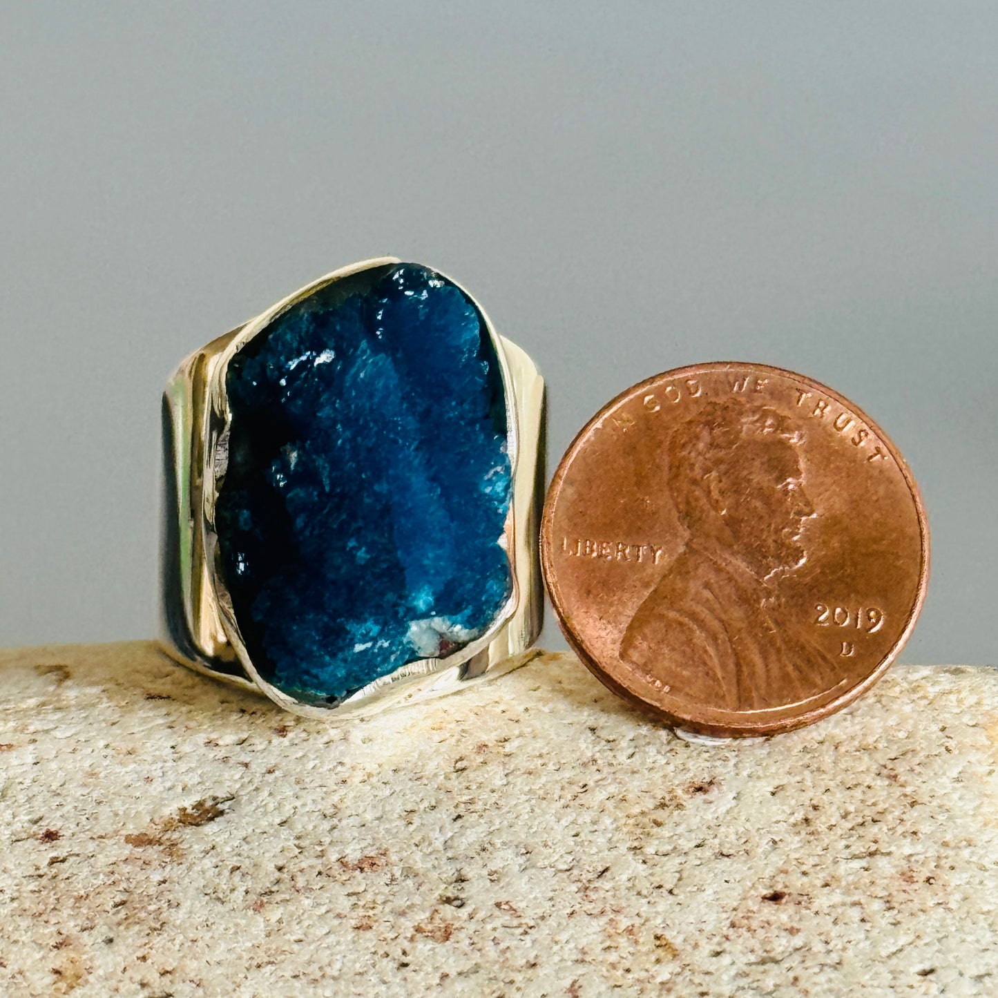 Cavansite Druzy Ring