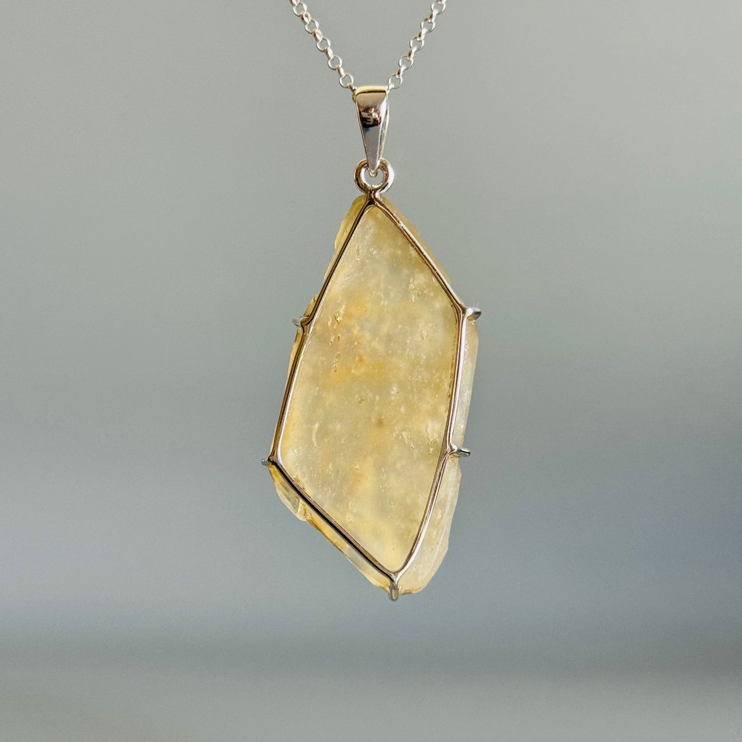 Rare Natural Libyan Desert Glass Pendant Large