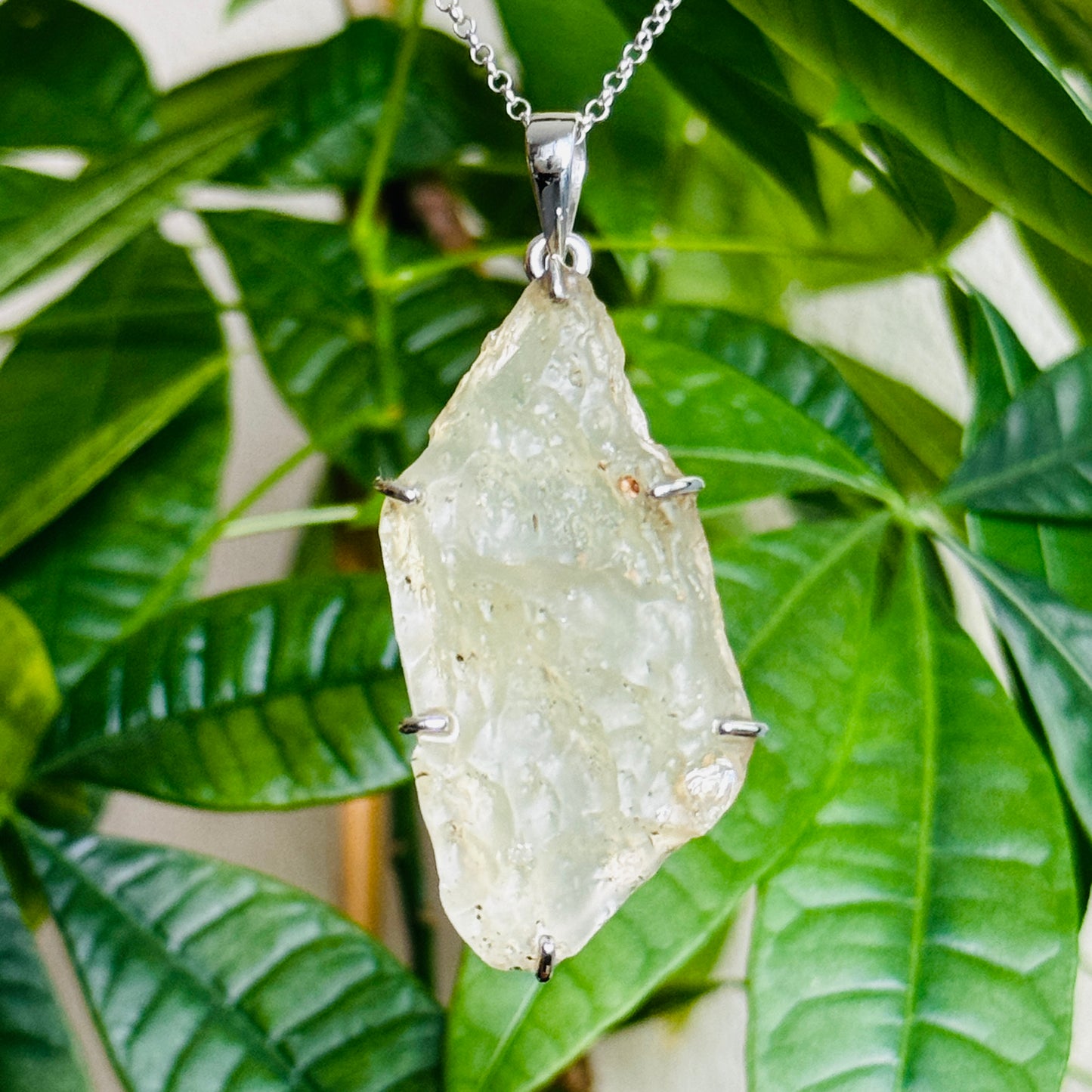 Rare Natural Libyan Desert Glass Pendant Large