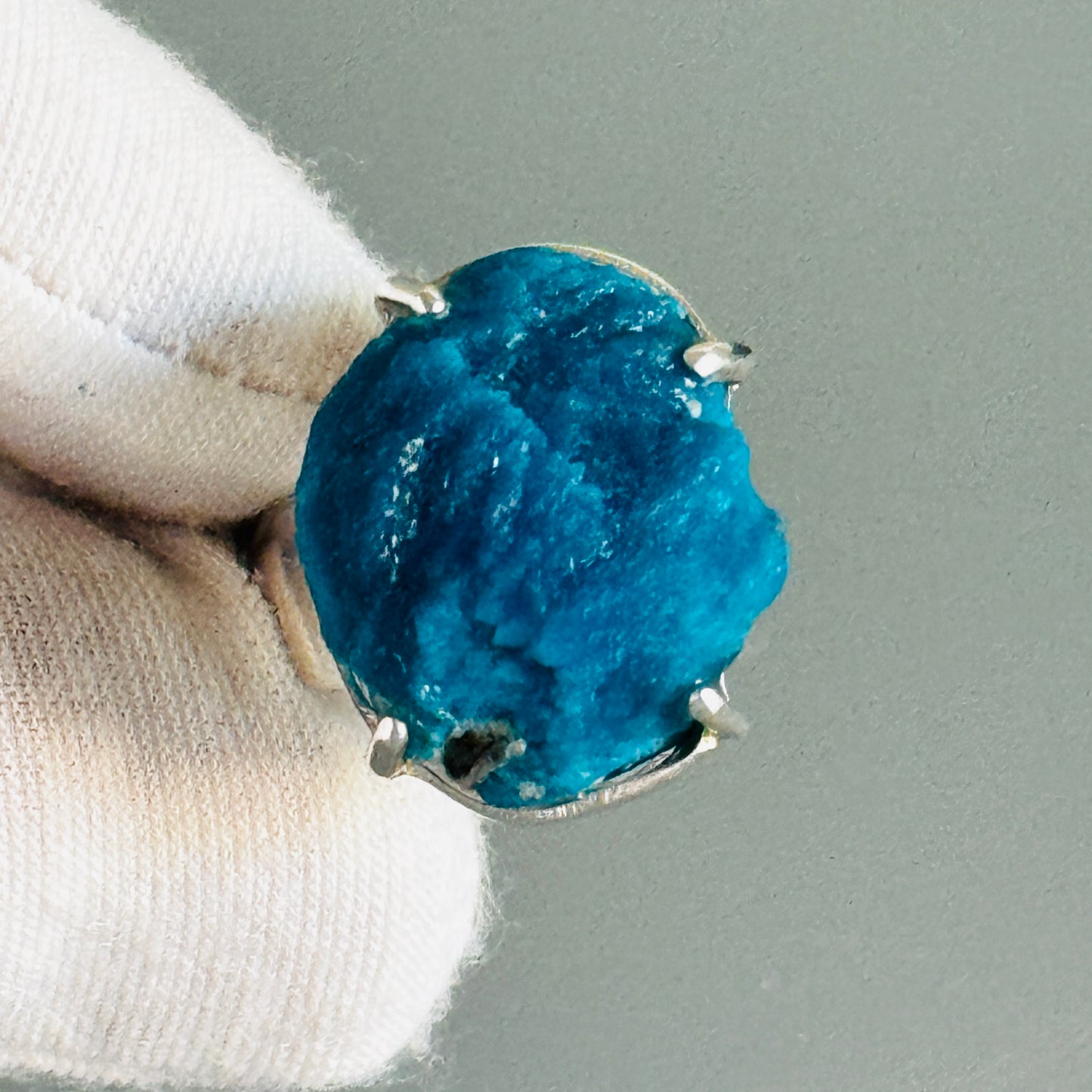 Cavansite Druzy Raw Ring