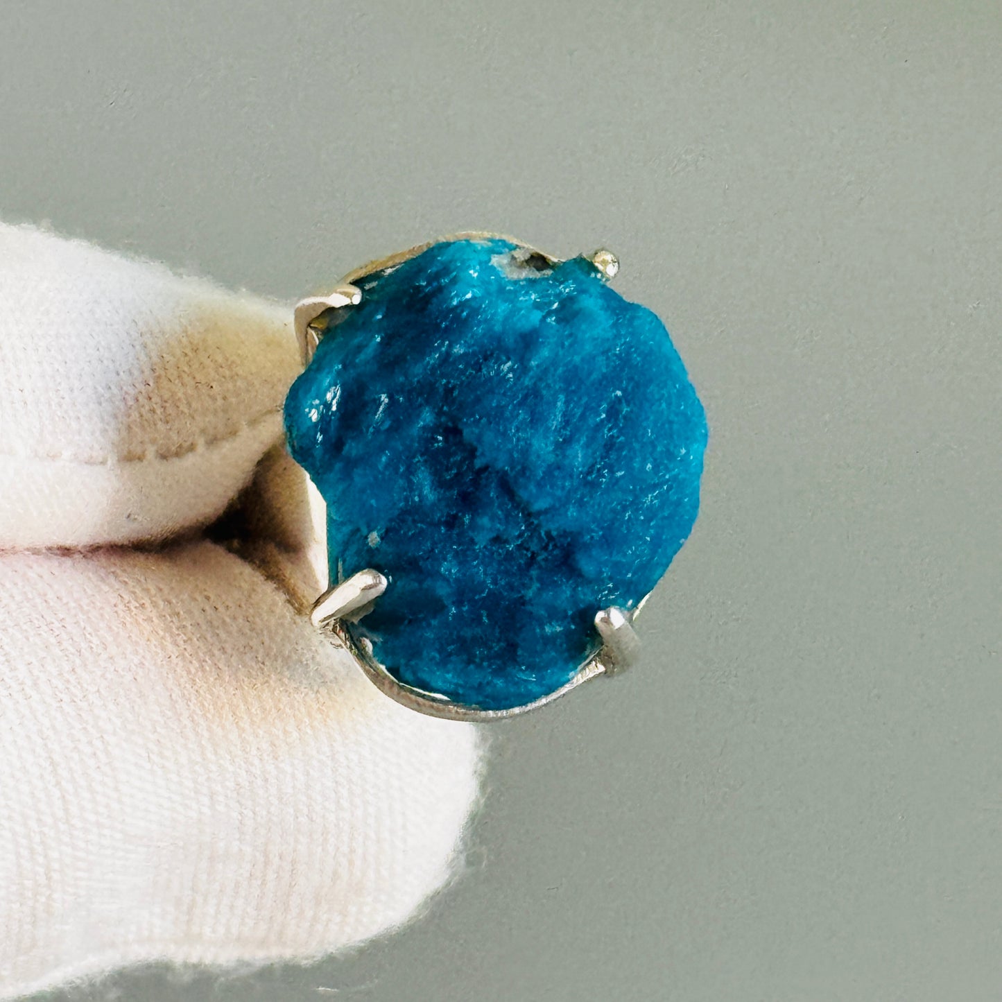 Cavansite Druzy Raw Ring
