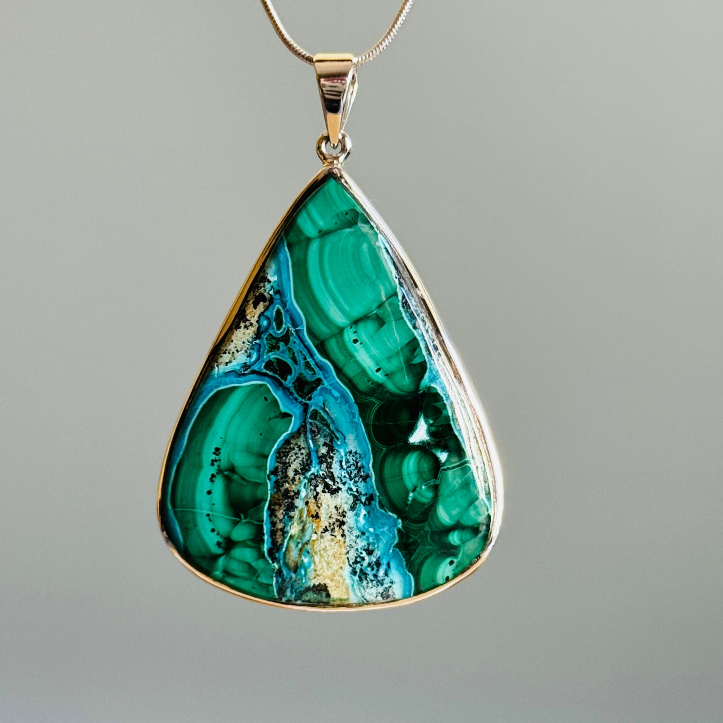 Azurite with Malachite Pendant
