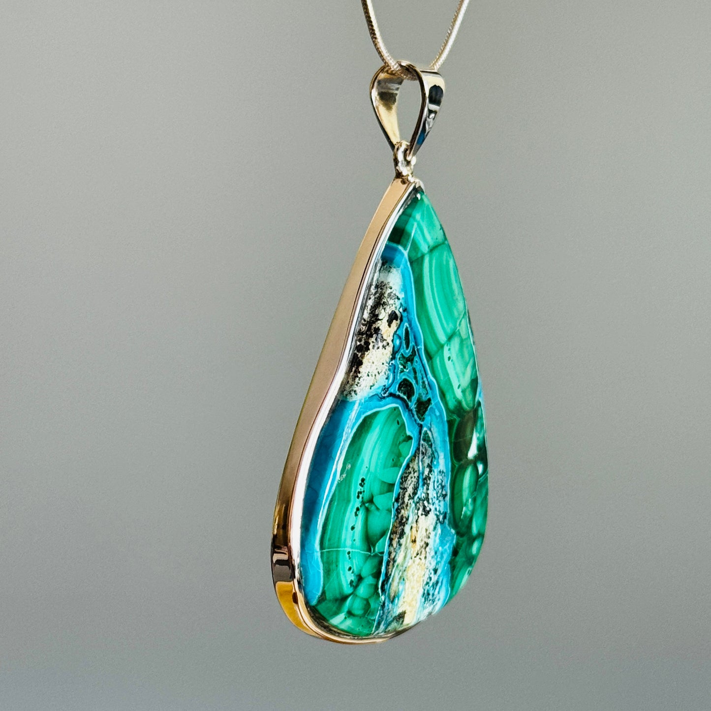 Azurite with Malachite Pendant