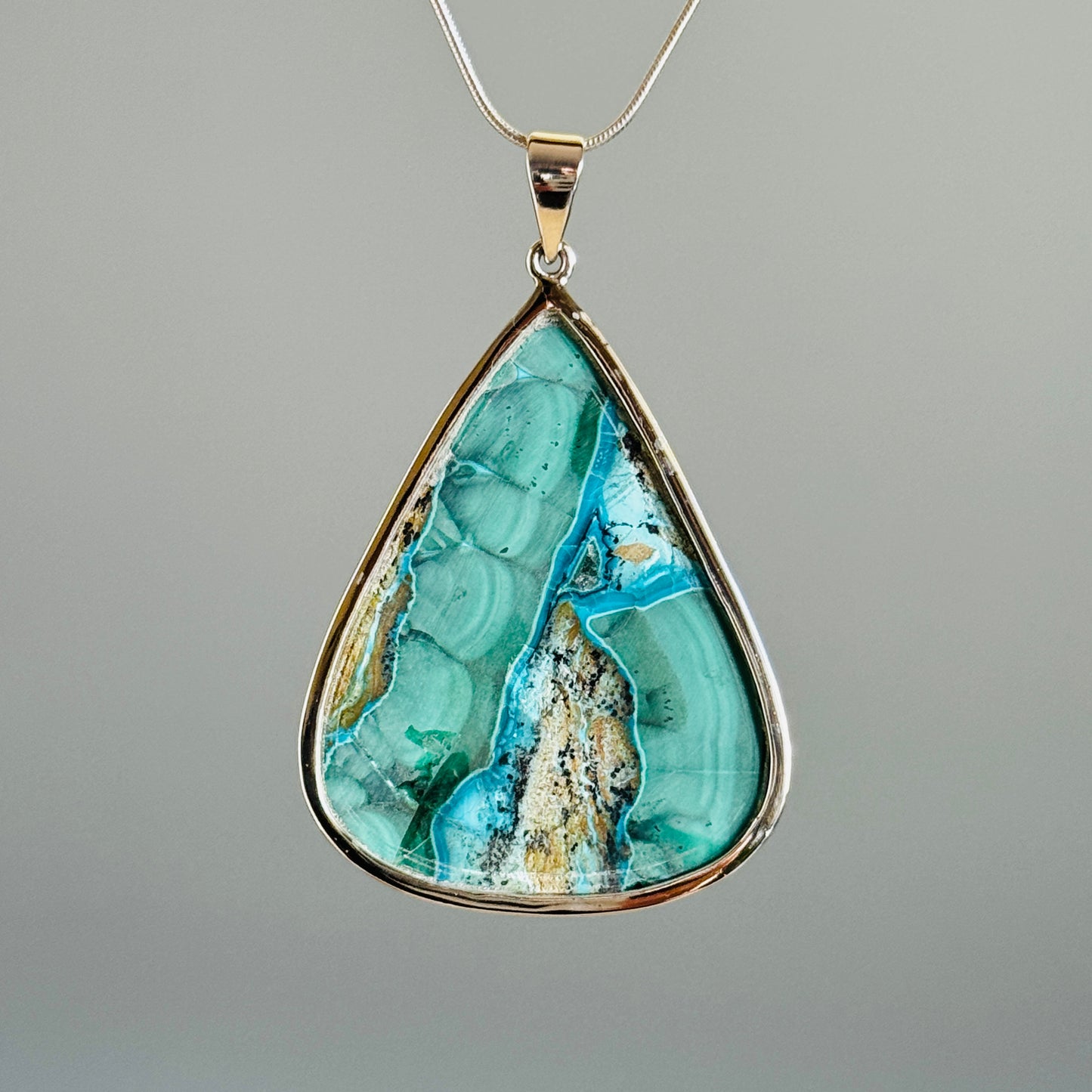Azurite with Malachite Pendant