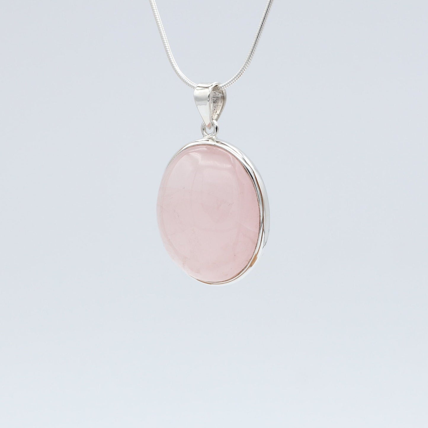 Rose Quartz Silver Sterling Pendant