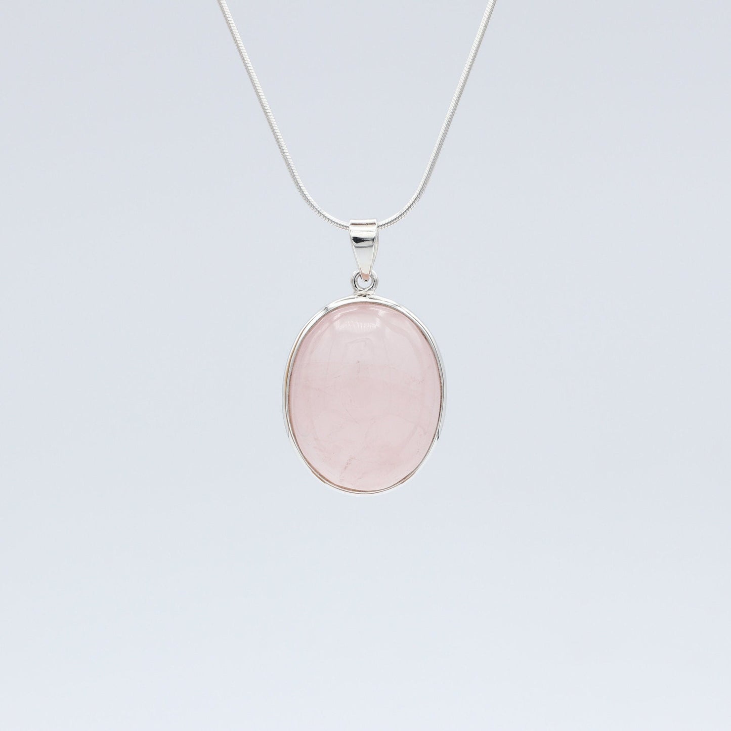 Rose Quartz Silver Sterling Pendant