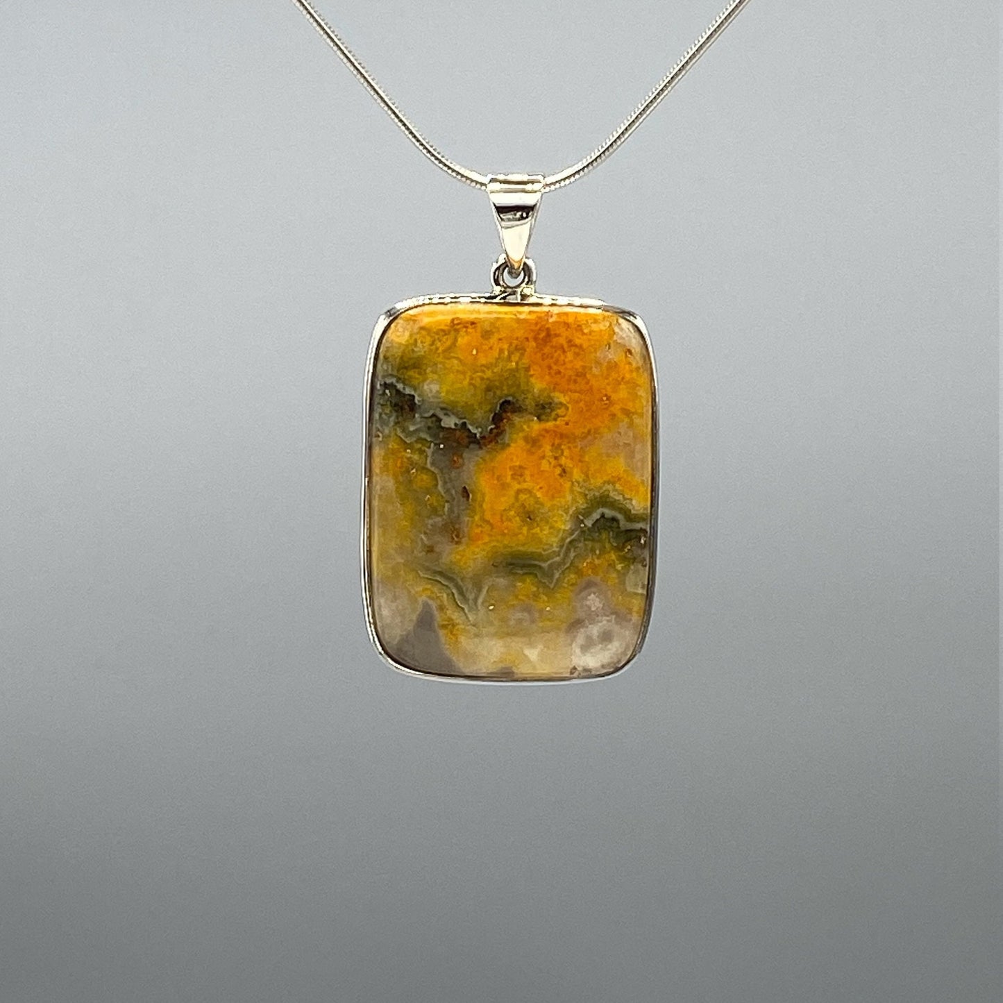 Bumble Bee Jasper Silver Pendant