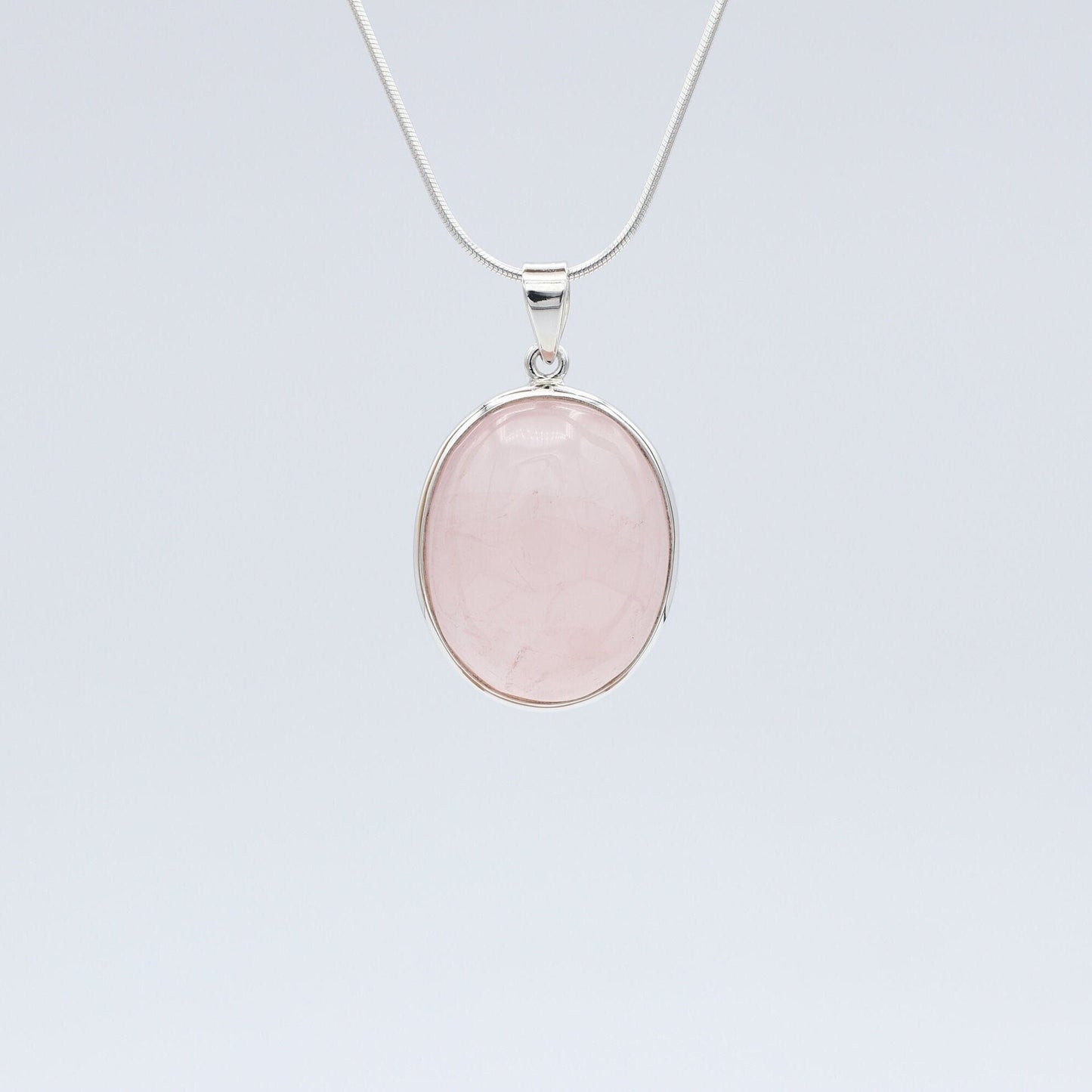 Rose Quartz Silver Sterling Pendant
