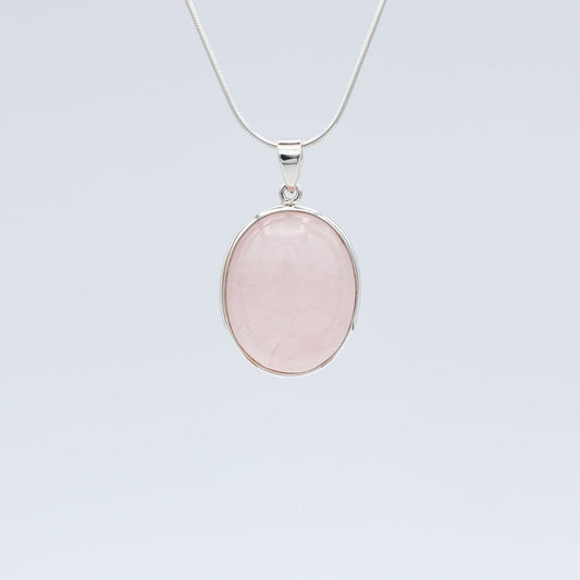 Rose Quartz Silver Sterling Pendant