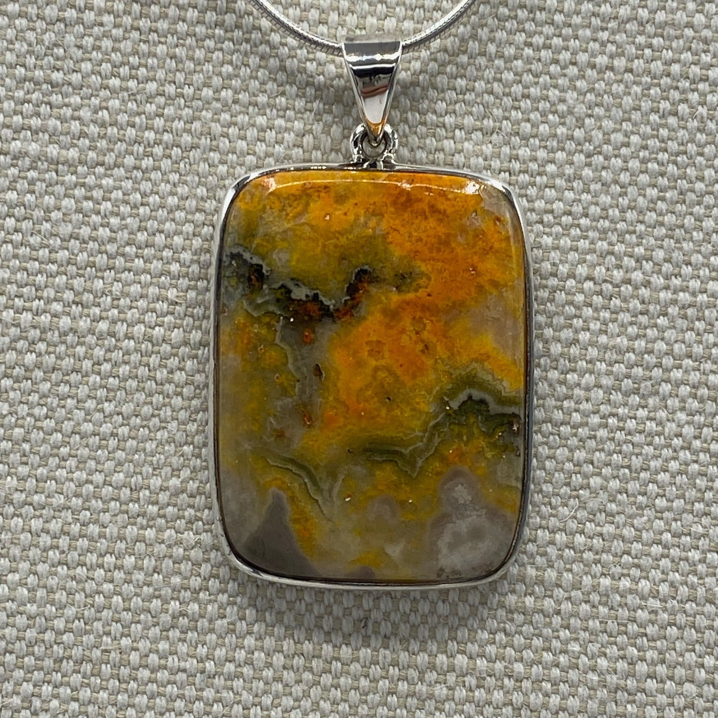 Bumble Bee Jasper Silver Pendant