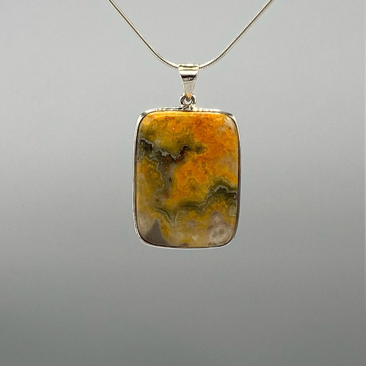 Bumble Bee Jasper Silver Pendant