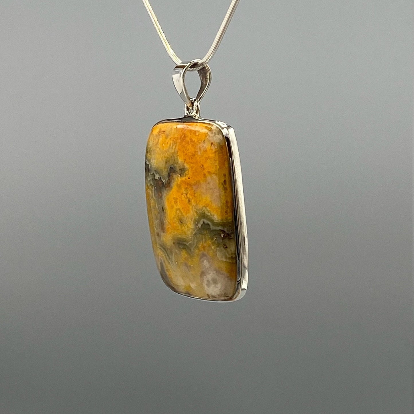 Bumble Bee Jasper Silver Pendant