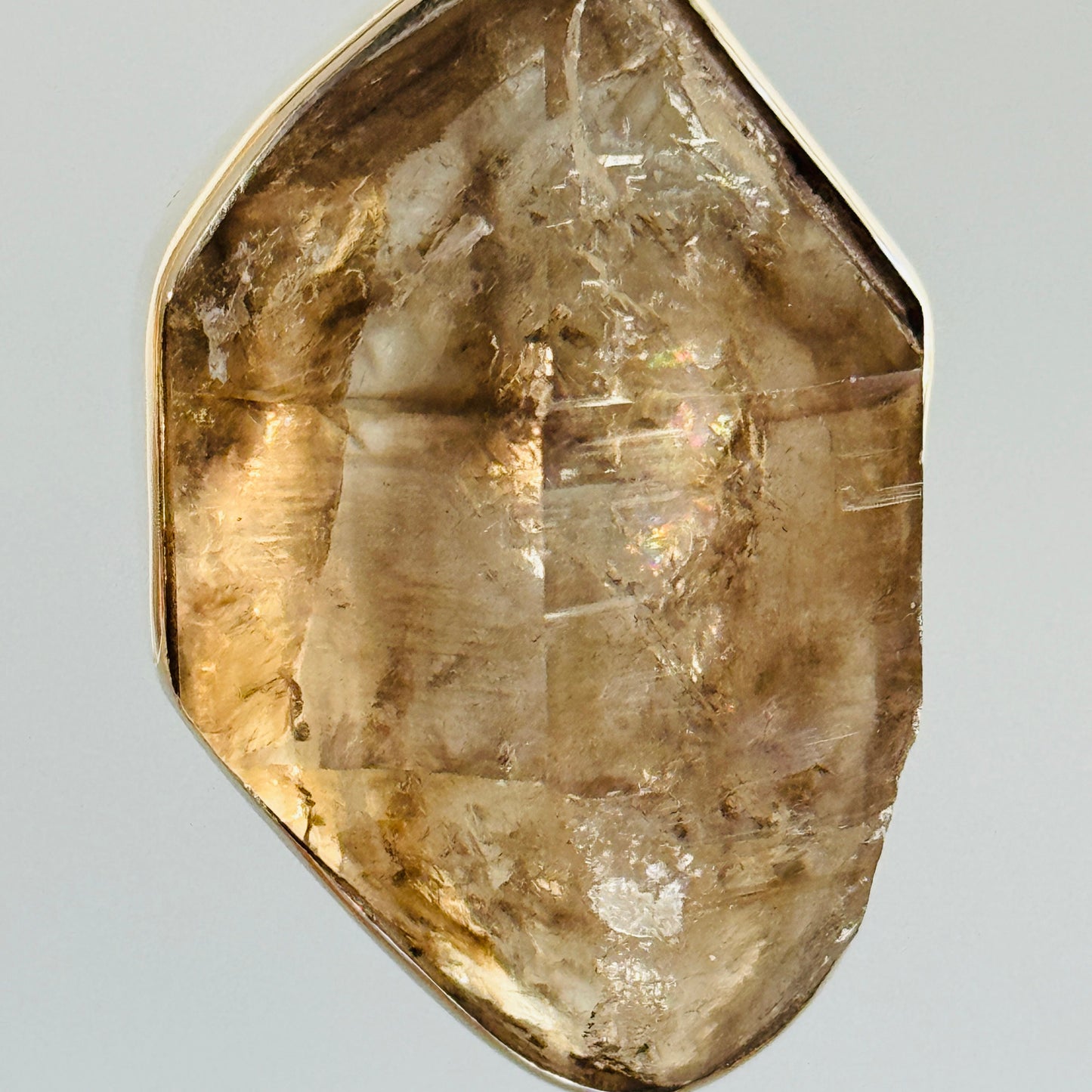 Elestial Smokey Quartz Raw Uncut Unpolished Pendant