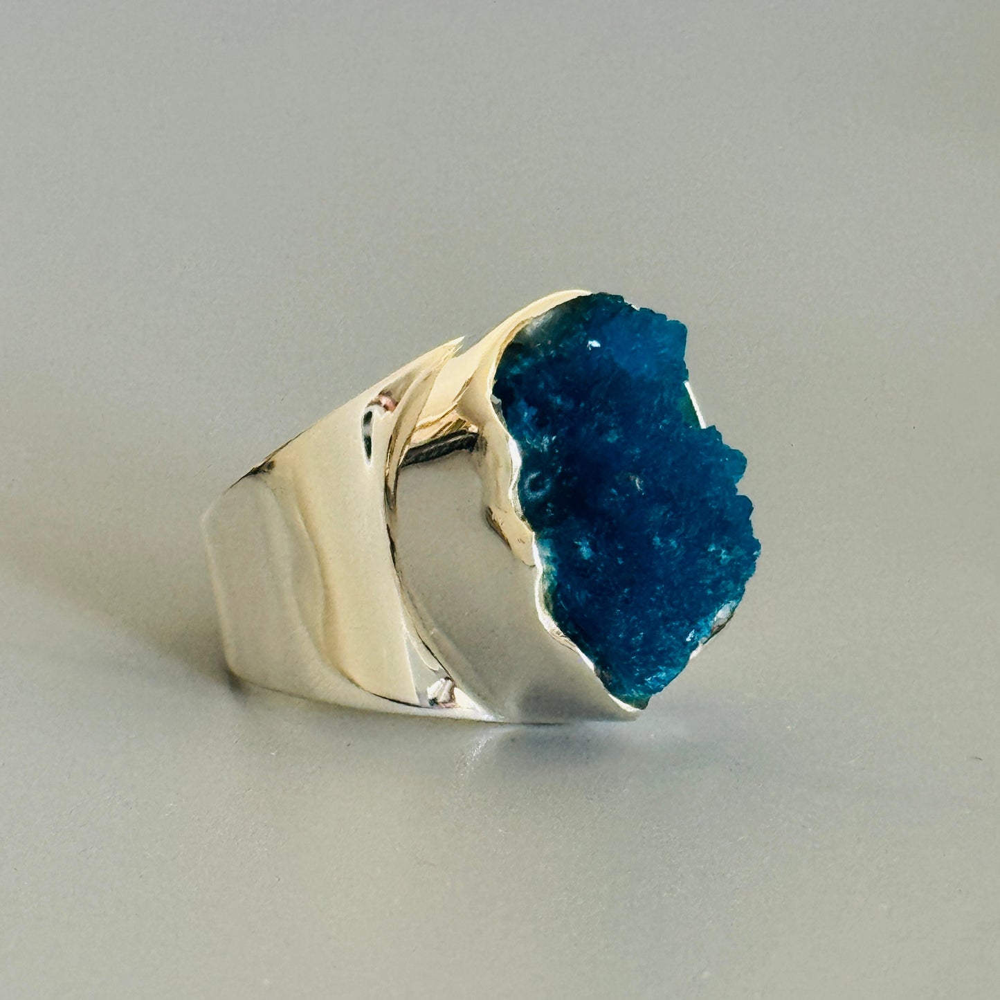 Cavansite Druzy Ring