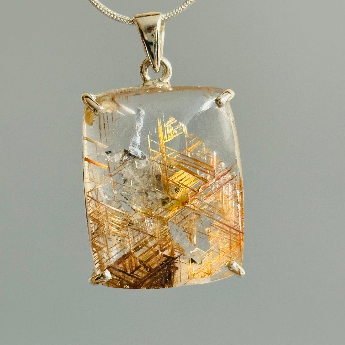 Stunning and Unique Rutilated Quartz Pendant