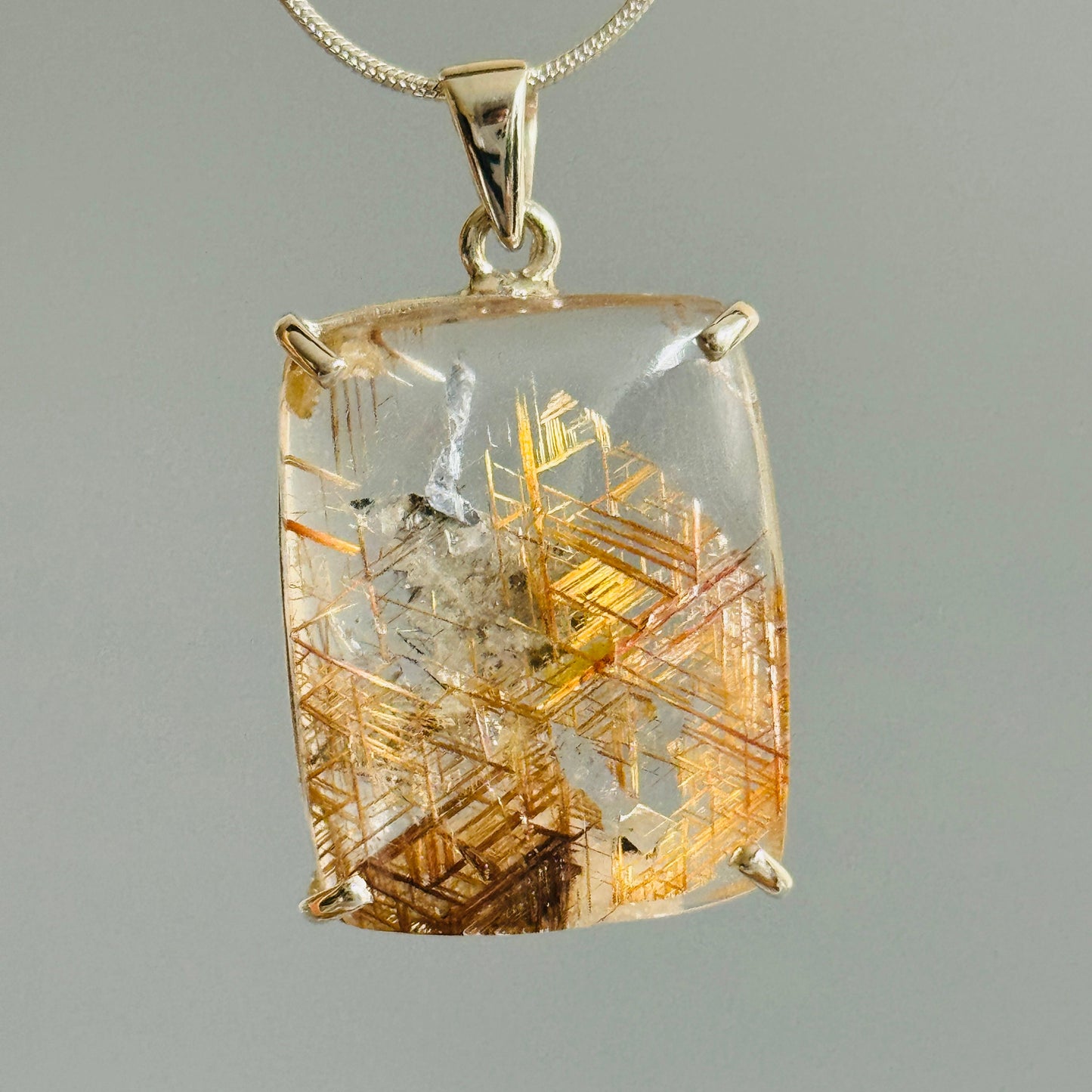 Stunning and Unique Rutilated Quartz Pendant