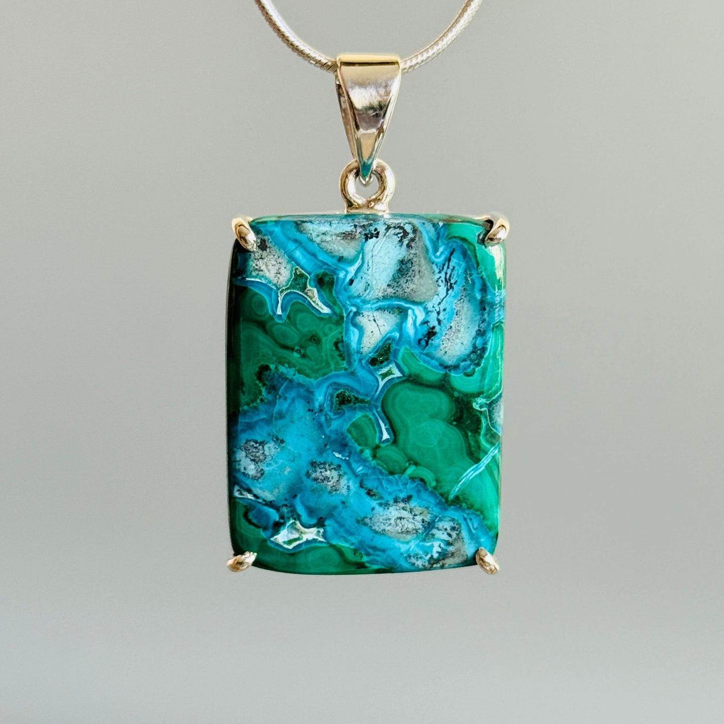 Chrysocolla Malachite Pendant Blue