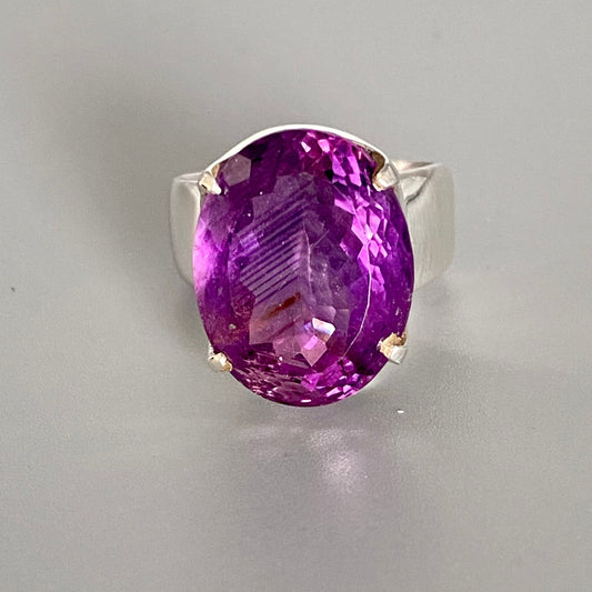 Buy Amethyst purple ring gemstone sterling silver jewelry online, ethically sourced at Mystic Earth Gems