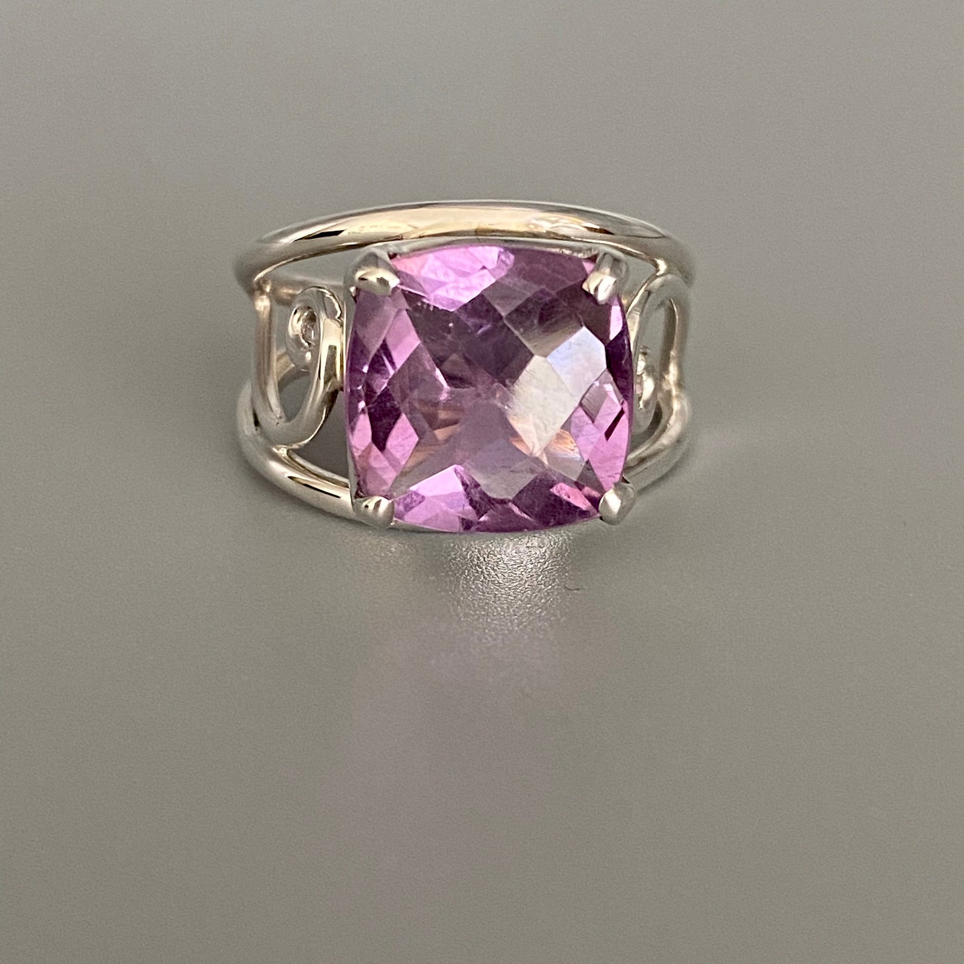 Buy Amethyst ring purple gemstone sterling silver jewelry online, ethically sourced at Mystic Earth Gems