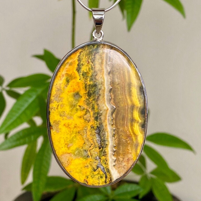 Buy Jasper pendant yellow gemstone sterling silver jewelry online, ethically sourced at Mystic Earth Gems