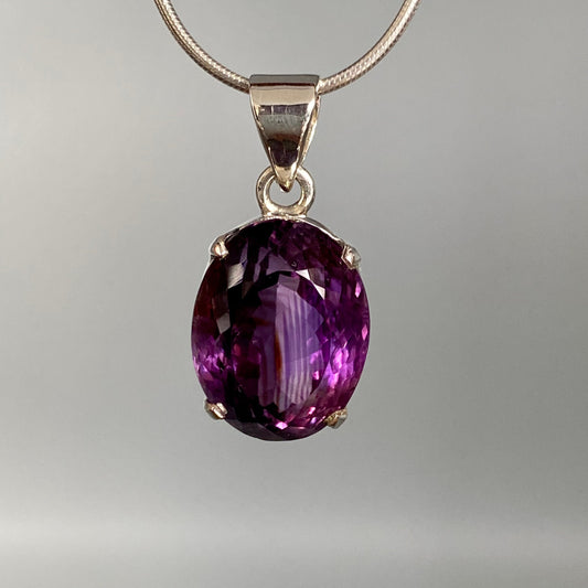 Buy Amethyst pendant purple gemstone sterling silver jewelry online, ethically sourced at Mystic Earth Gems