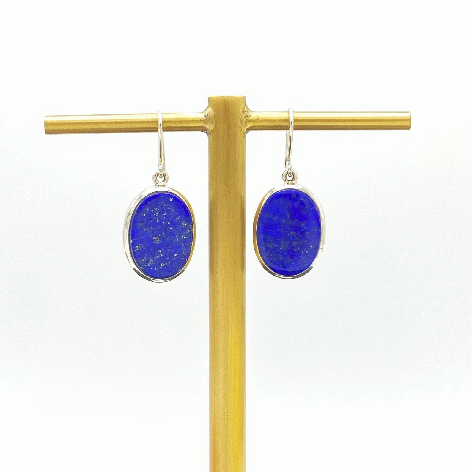 Buy Lapis Lazuli earring blue gemstone sterling silver jewelry online, ethically sourced at Mystic Earth Gems