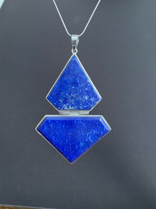 Buy Lapis Lazuli pendant blue gemstone sterling silver jewelry online, ethically sourced at Mystic Earth Gems