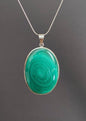 Buy Malachite pendant green gemstones sterling silver jewelry online, ethically sourced at Mystic Earth Gems