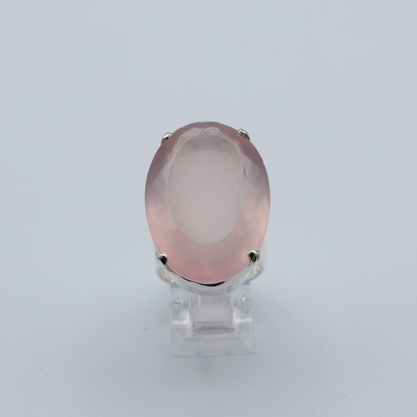 Buy Rose Quartz ring pink gemstone sterling silver jewelry online, ethically sourced at Mystic Earth Gems