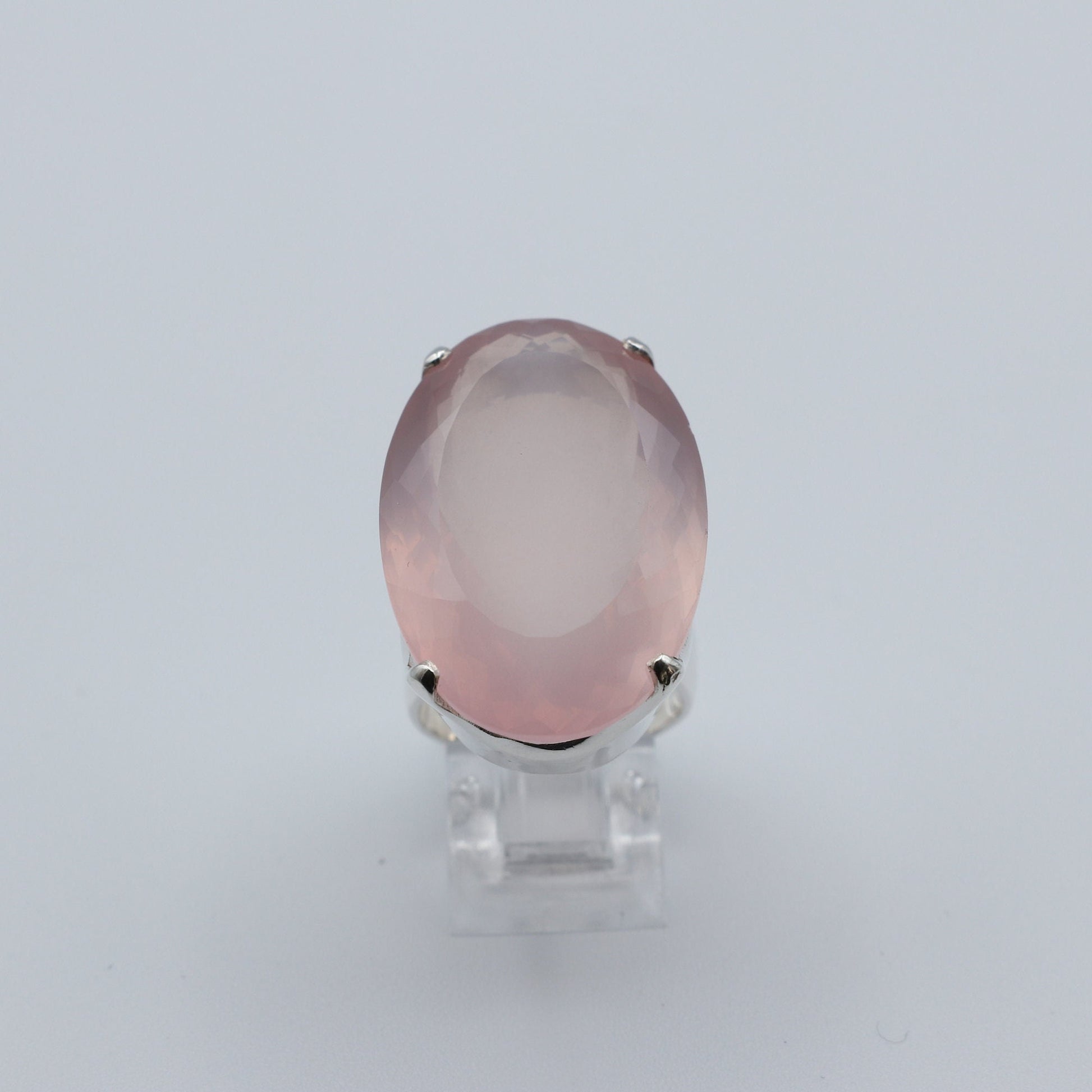 Buy Rose Quartz ring pink gemstone sterling silver jewelry online, ethically sourced at Mystic Earth Gems