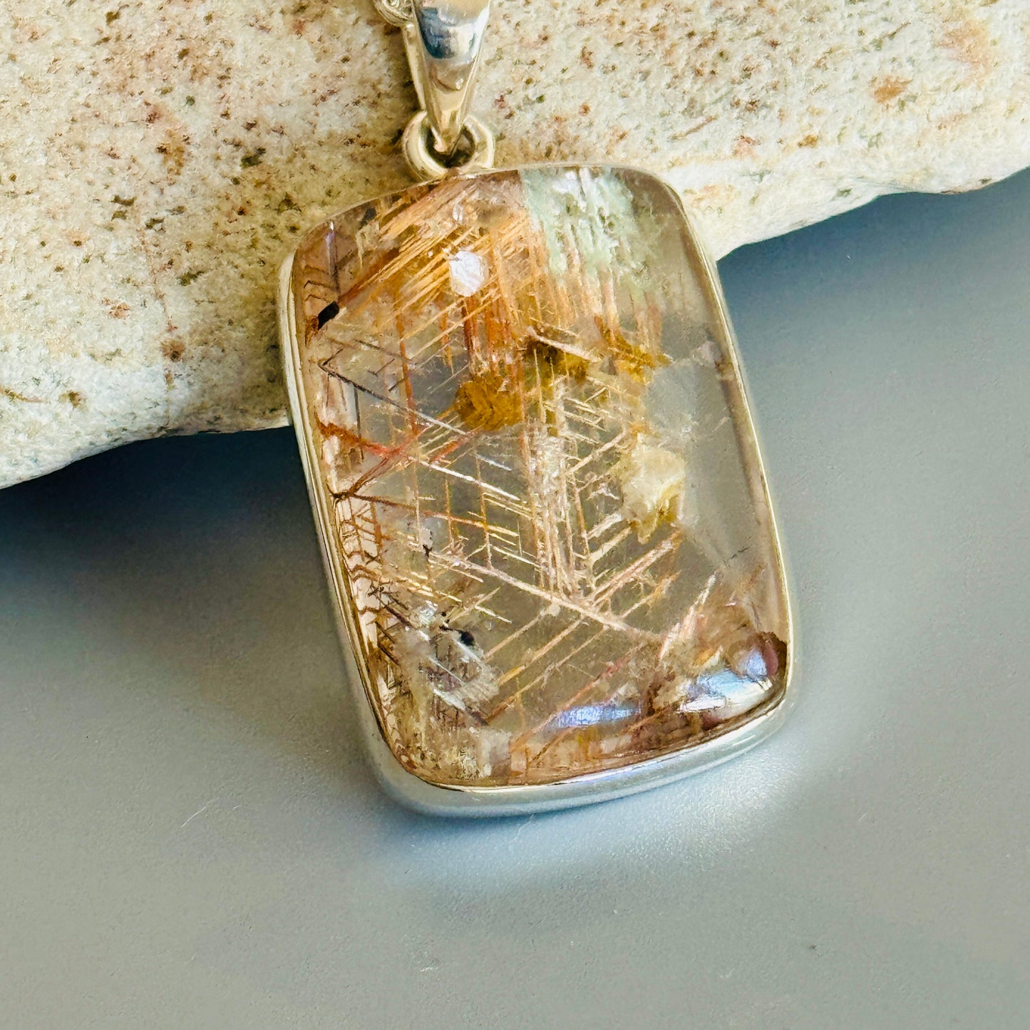 Stunning and Unique Rutilated Quartz Pendant