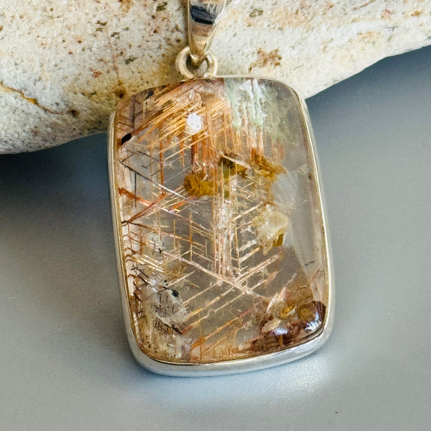 Stunning and Unique Rutilated Quartz Pendant