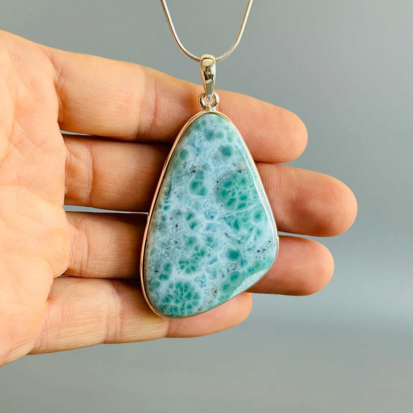 Natural Larimar Handmade Pendant