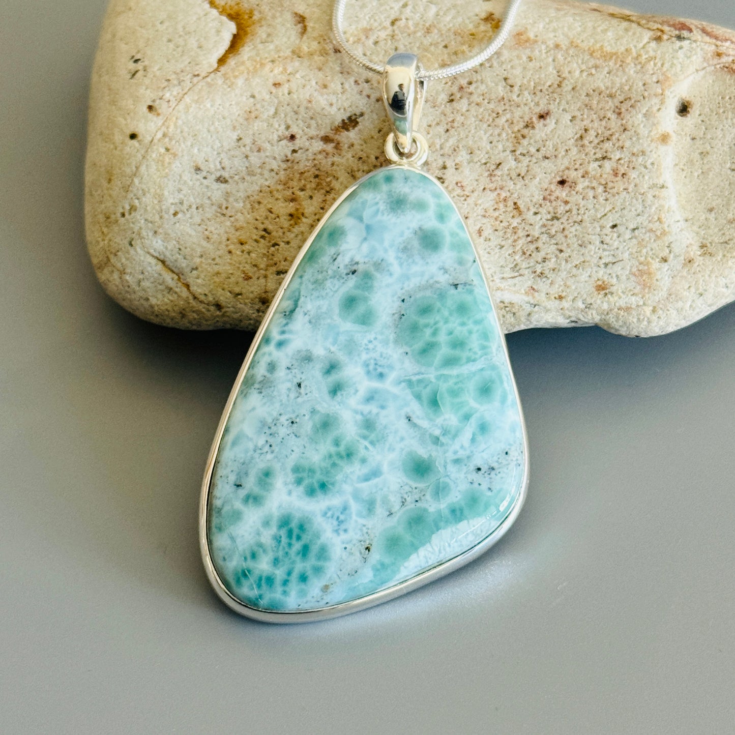 Natural Larimar Handmade Pendant