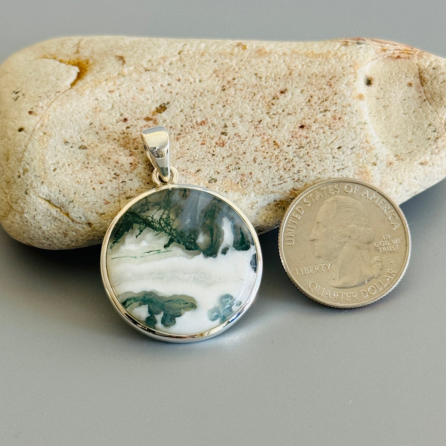 Natural Moss Agate Pendant